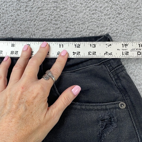 American Eagle Jeans Womens 8 Mom Straight High Rise Distressed Holes Zip Fly - Picture 10 of 16